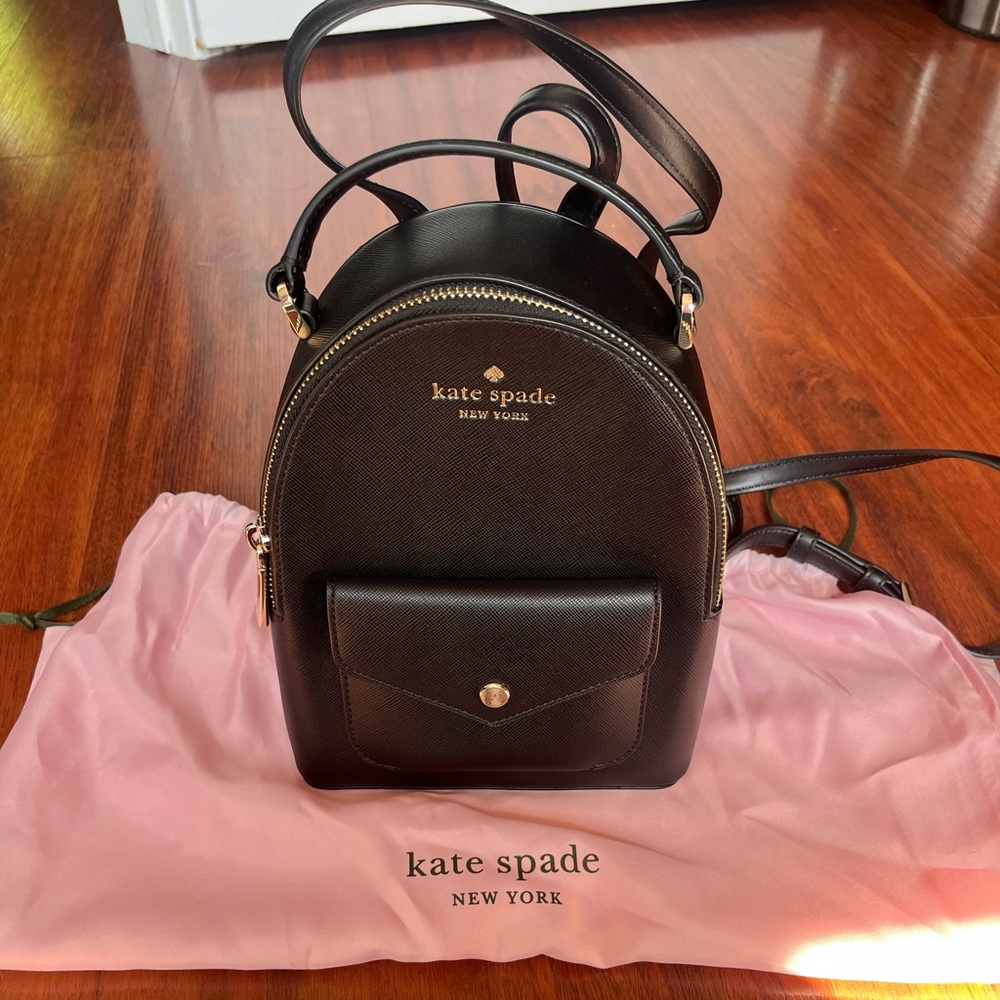 Kate Spade Black Mini Backpack with Sophisticated Design
